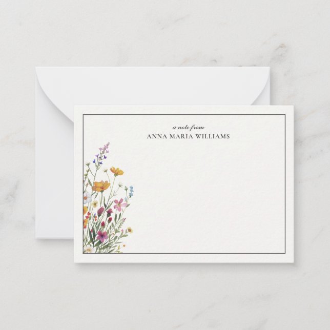  Personalized Elegant Boho Chic Note Card Mitteilungskarte (Vorderseite)