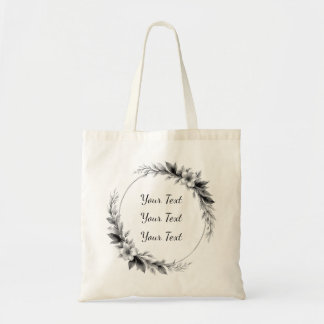 Personalized Elegant Floral Wreath Tote Tragetasche