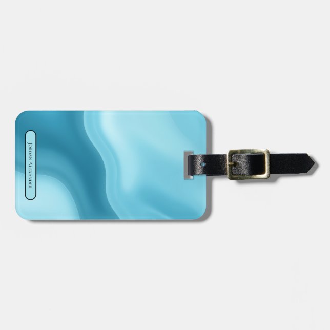 Personalized Elegant Gold Monogram Minimalist Gepäckanhänger (Vorderseite horizontal)