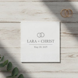 Personalized Elegant Minimalist Wedding Paper Serviette