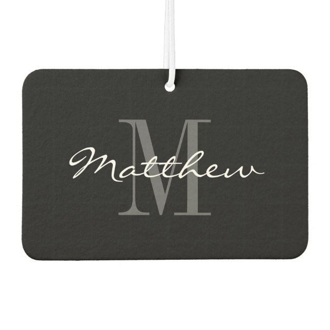 Personalized elegant monogram car air freshener autolufterfrischer (Vorderseite)