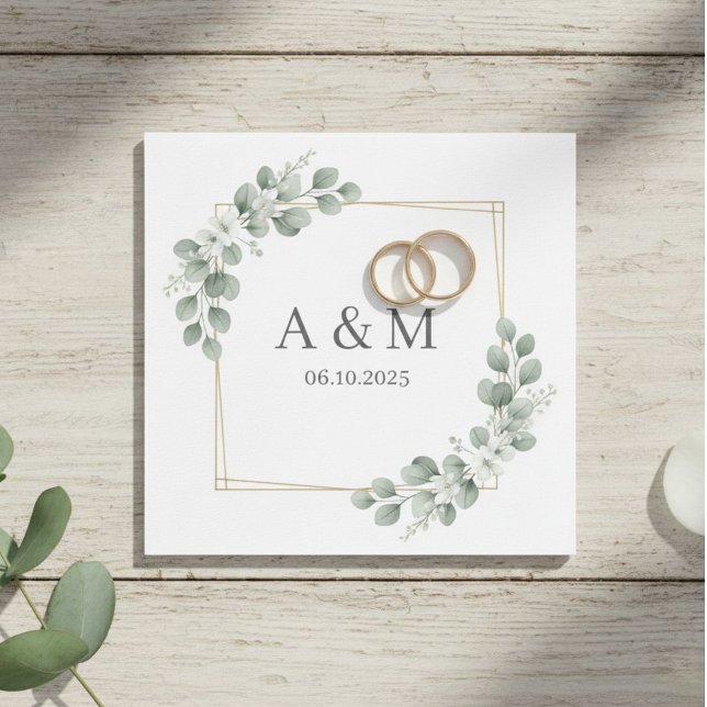 Personalized Elegant Monogram Paper Napkins Serviette (Von Creator hochgeladen)
