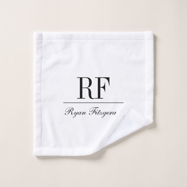 Personalized elegant name monogram initials (Gant de toilette)