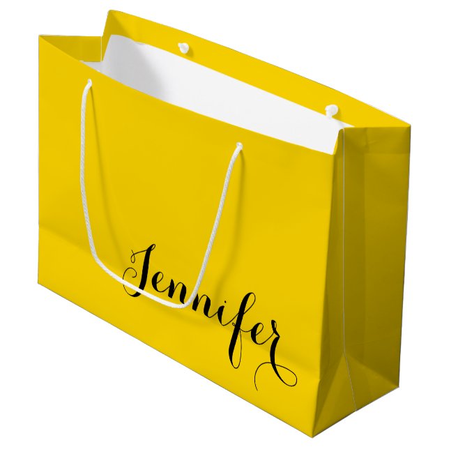Personalized Elegant Name Printed Large Gift Bag Große Geschenktüte (Vorderseite Schrägansicht)