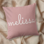 Personalized Elegant Script Name Dusty Rose Pink Kissen<br><div class="desc">Personalize the name in a modern script to create a unique gift. Designed by Thisisnotme©</div>