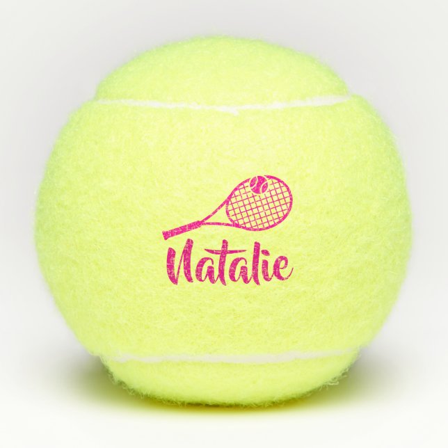 Personalized Elegant Script Name  Tennis Balls Tennisbälle (Vorderseite)