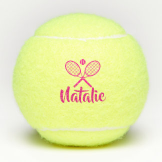 Personalized Elegant Script Name Tennis Balls Tennisbälle