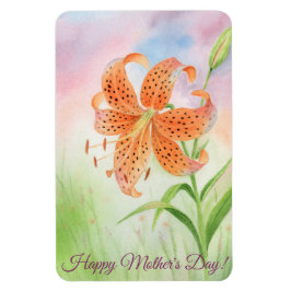 Personalized Elegant Tiger Lily Magnet
