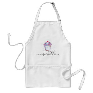 Personalized elegant Watercolor cupcake baker Schürze