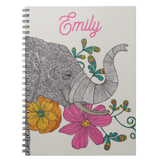 Personalized Elephant Name Notebook Notizblock