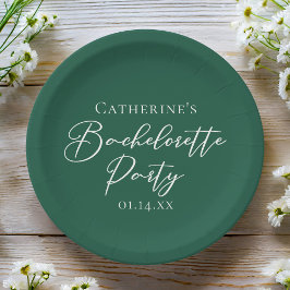 Personalized Emerald Green Bachelorette Party Pappteller