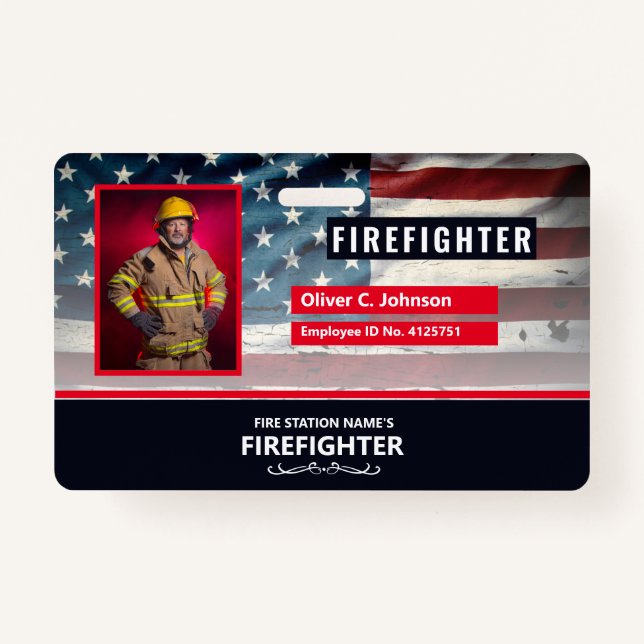 Personalized Employee ID Card - Photo, Barcode, Ausweis (Vorderseite)