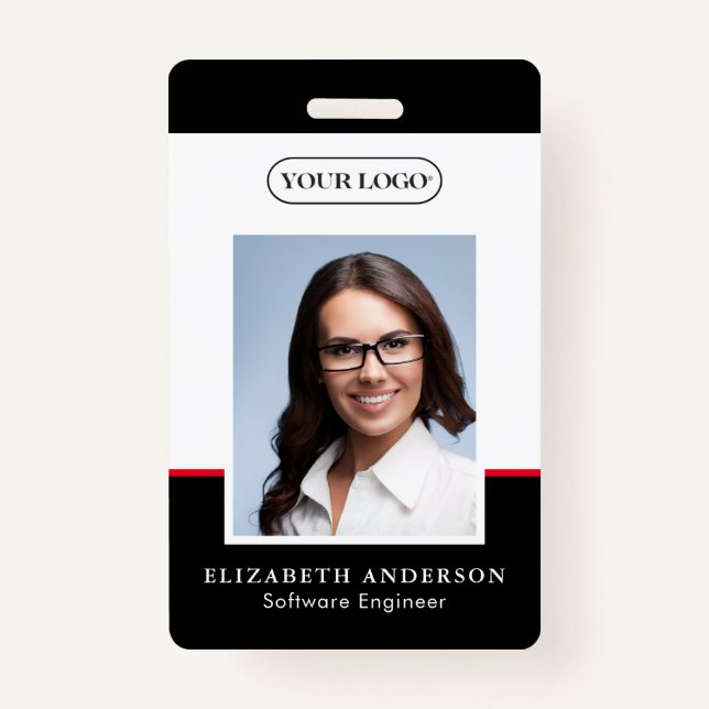 Personalized Employee Name Photo Logo ID  Ausweis (Vorderseite)