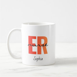 Personalized ER Nurse Bold Typography Kaffeetasse