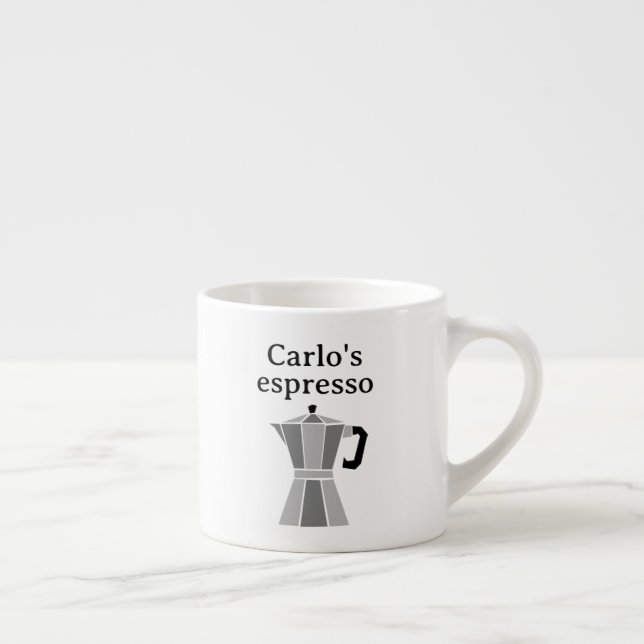 Personalized espresso cup with moka pot design espressotasse (Rechts)
