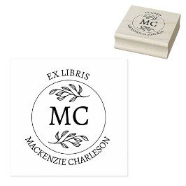 Personalized Ex Libris Monogram Book Gummistempel