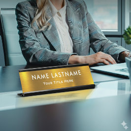 Personalized Executive Office Custom Gold Desk Schreibtischnamensplakette