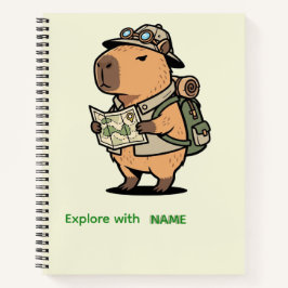 Personalized Explorer Capybara Notebook Notizbuch