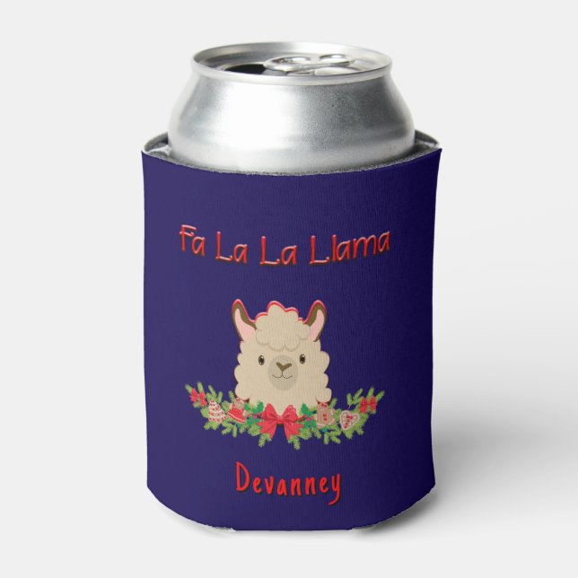 Personalized Fa La La Llama Christmas Dosenkühler (Kanne Vorderseite)