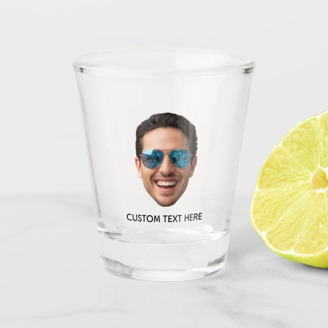 Personalized Face Birthday Party Favor Custom Text Schnapsglas (Vorderseite)