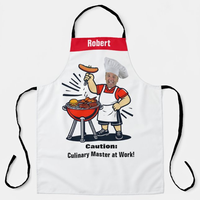 Personalized Face Photo Apron - Custom Gift! Schürze (Vorderseite)