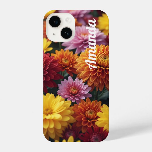 Personalized Fall Blossoms –Slim Fit  iPhone 14 Hülle (Rückseite)