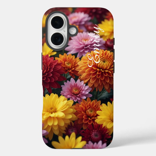 Personalized Fall Blossoms –Tough Case iPhone 16 (Rückseite)