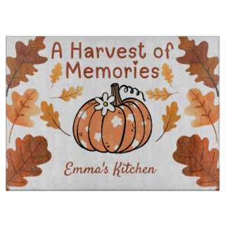 Personalized Fall Glass Cutting Board Schneidebrett