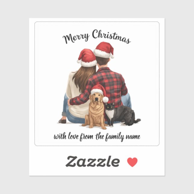 Personalized Family Christmas 2025 Aufkleber (Blatt)