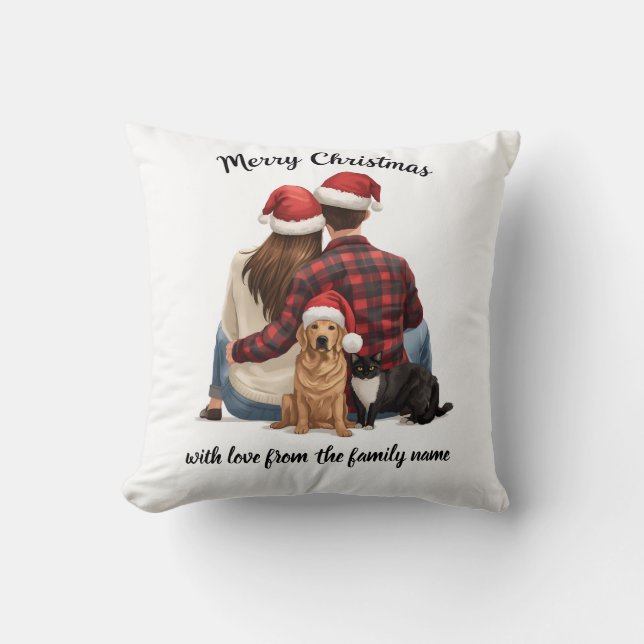 Personalized Family Christmas 2025 Kissen (Vorderseite)