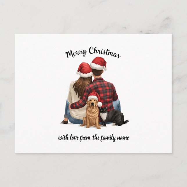 Personalized Family Christmas 2025 Postkarte (Vorderseite)