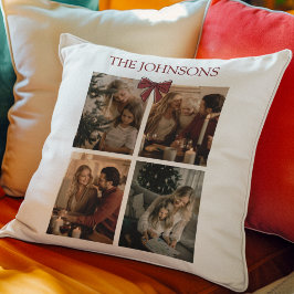 Personalized Family Christmas Photo Collage Pillow Kissen