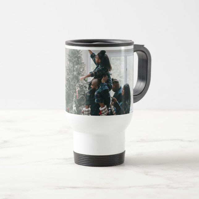 Personalized Family Christmas Photo  Reisebecher (VorderseiteRechts)