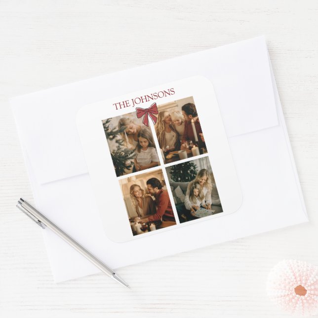 Personalized Family Christmas Photos Sticker (Umschlag)