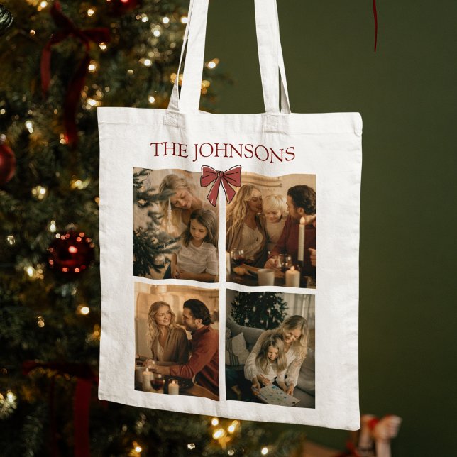 Personalized Family Christmas Photos Tote Bag (Créateur téléchargé)