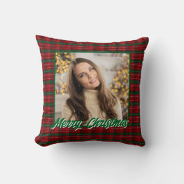 Personalized Family Christmas Stylish Photo Kissen