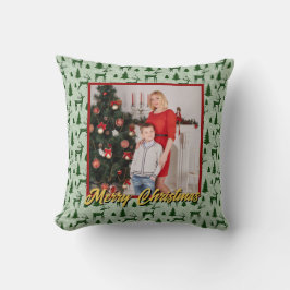 Personalized Family Christmas Stylish Photo Kissen