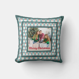 Personalized Family Christmas Stylish Photo Kissen