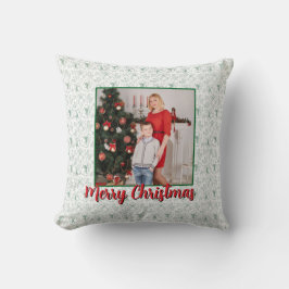 Personalized Family Christmas Stylish Photo Kissen
