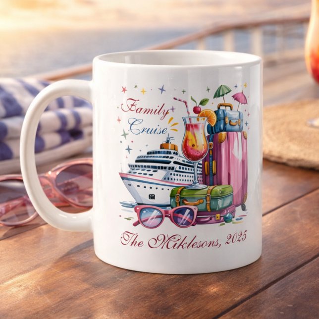Personalized Family Cruise Name Year Kaffeetasse (Von Creator hochgeladen)