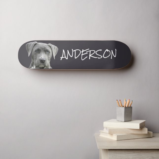 Personalized  family dog  skateboard (Wandkunst (Horz))