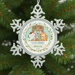 Personalized Family Keepsake  Schneeflocken Zinn-Ornament