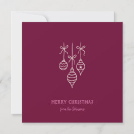 Personalized Family Name Merry Christmas Bauble Karte