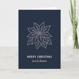 Personalized Family Name Merry Christmas Flower Karte