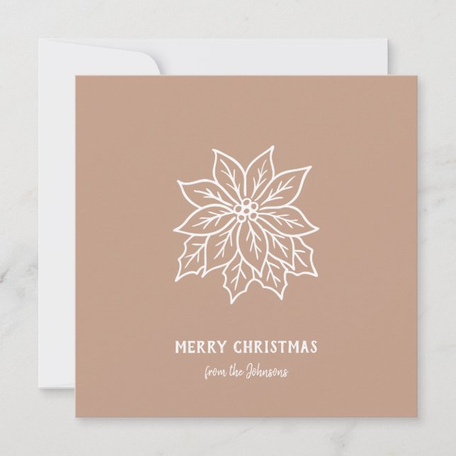 Personalized Family Name Merry Christmas Flower Karte (Vorderseite)