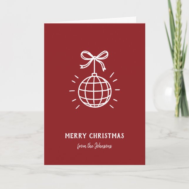 Personalized Family Name Merry Christmas  Karte (Vorderseite)