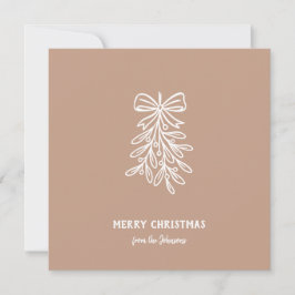 Personalized Family Name Merry Christmas Mistletoe Karte