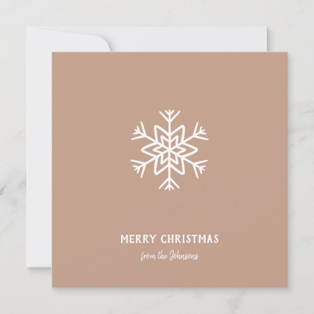 Personalized Family Name Merry Christmas Snowflake Karte (Vorderseite)