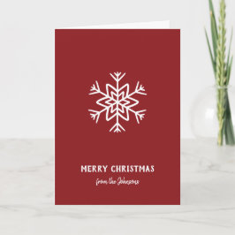 Personalized Family Name Merry Christmas Snowflake Karte