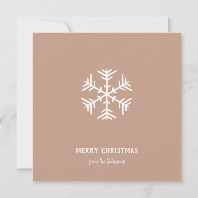 Personalized Family Name Merry Christmas Snowflake Karte (Vorderseite)